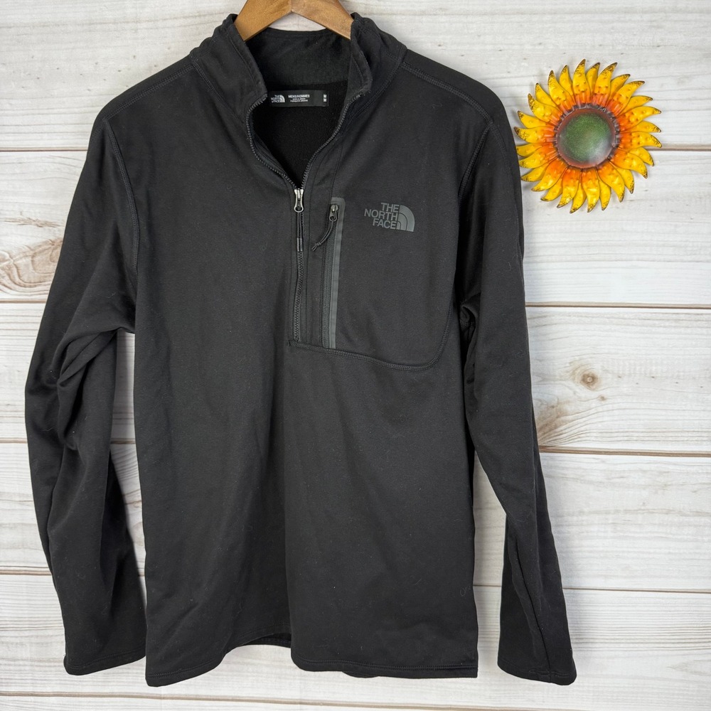 The North Face Mens Pullover Long Sleeve Quarter Zip Black Medium